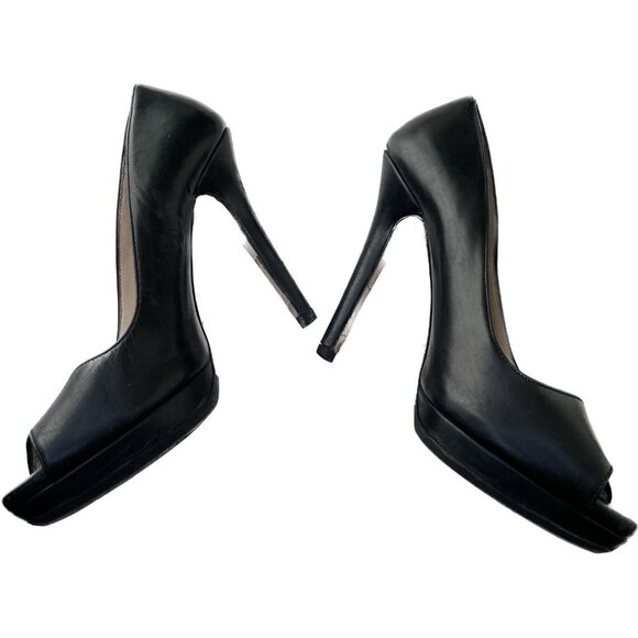 Prada Black Peep-Toe Heels - Picture 3 of 11